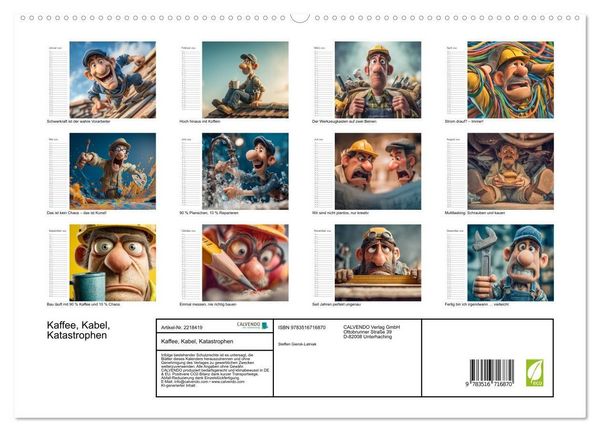 Produktbild: Kaffee, Kabel, Katastrophen (hochwertiger Premium Wandkalender 2026 DIN A2 quer), Kunstdruck in Hochglanz