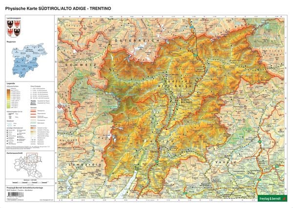 Produktbild: Schreibtischunterlage DUO, Schulhandkarte S&uuml;dtirol-Trentino 1:450.000
