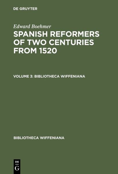 Produktbild: Spanish Reformers of Two Centuries from 1520. Volume 3