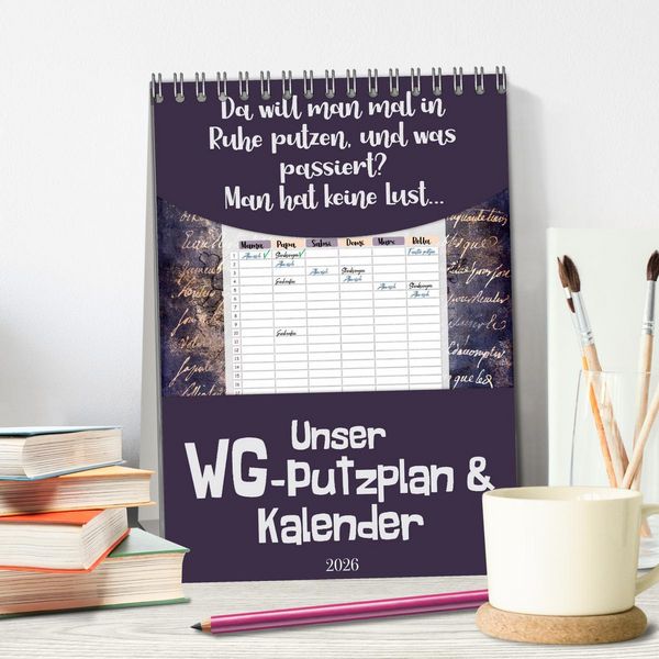 Produktbild: Gothic WG-Putzplan & Kalender 2026 (Tischkalender 2026 DIN A5 hoch), CALVENDO Monatskalender