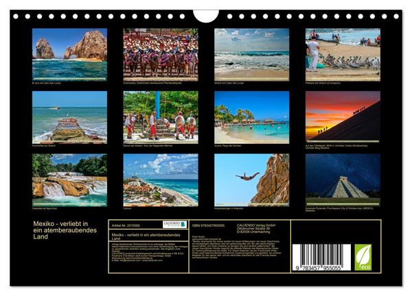 Produktbild: Mexiko - verliebt in ein atemberaubendes Land (Wandkalender 2026 DIN A4 quer), CALVENDO Monatskalender