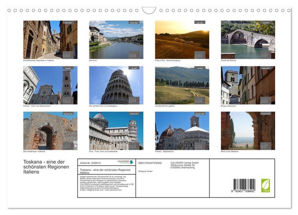 Produktbild: Toskana - eine der sch&ouml;nsten Regionen Italiens (Wandkalender 2026 DIN A3 quer), CALVENDO Monatskalender