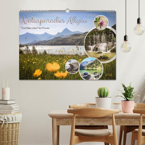 Produktbild: Naturparadies Allg&auml;u - Von Oberstdorf bis F&uuml;ssen (Wandkalender 2026 DIN A2 quer), CALVENDO Monatskalender