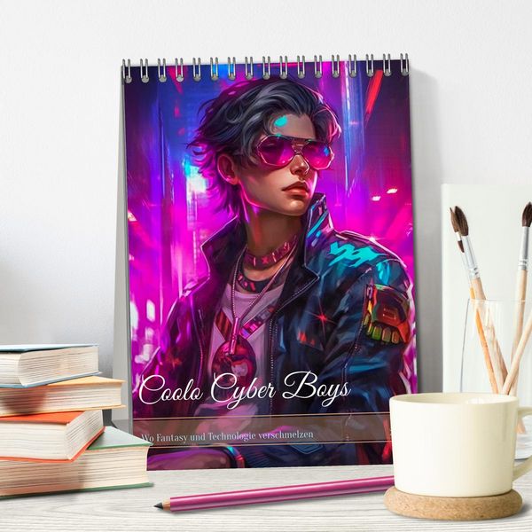 Produktbild: Coole Cyber Boys (Tischkalender 2026 DIN A5 hoch), CALVENDO Monatskalender