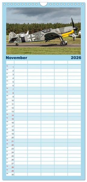 Produktbild: Familienplaner 2026 - Fliegende Legenden - Warbirds mit 5 Spalten (Wandkalender, 21 x 45 cm) CALVENDO