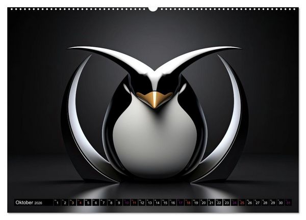 Produktbild: PINGUINE - modern Art (Wandkalender 2026 DIN A2 quer), CALVENDO Monatskalender