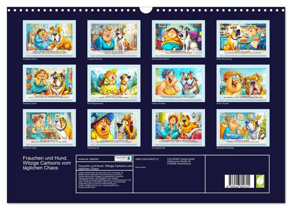 Produktbild: Frauchen und Hund. Witzige Cartoons vom t&auml;glichen Chaos (Wandkalender 2026 DIN A3 quer), CALVENDO Monatskalender
