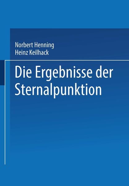 Produktbild: Die Ergebnisse der Sternalpunktion