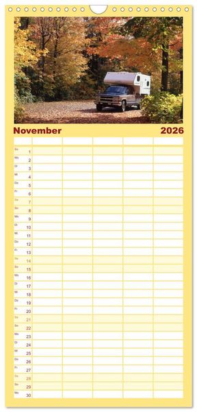 Produktbild: Familienplaner 2026 - Wohnmobil-Reisen mit 5 Spalten (Wandkalender, 21 x 45 cm) CALVENDO