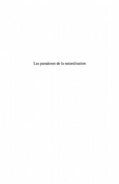 Produktbild: Paradoxes de la naturalisation