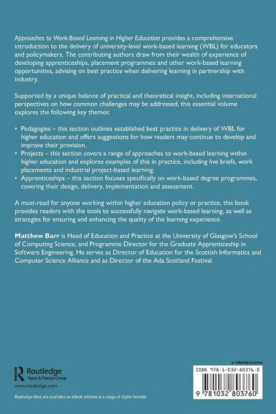 Produktbild: Approaches to Work-Based Learning in Higher Education