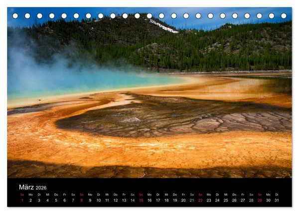 Produktbild: Traumziele in den USA. Der Yellowstone National Park (Tischkalender 2026 DIN A5 quer), CALVENDO Monatskalender