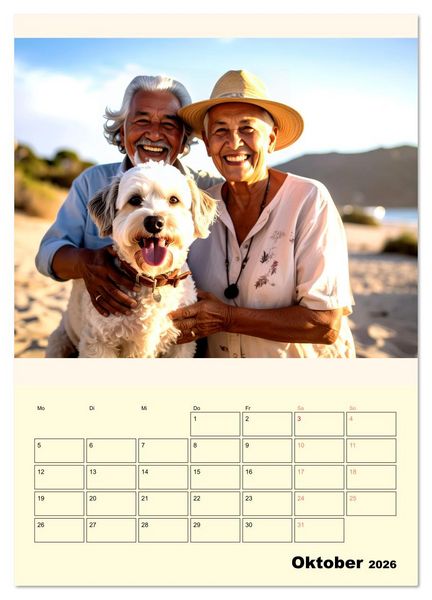 Produktbild: Der Familienkalender - Mit Hund durchs Jahr (Wandkalender 2026 DIN A3 hoch), CALVENDO Monatskalender
