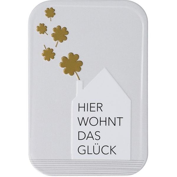 Produktbild: Magnet Hier wohnt das Gl&uuml;ck 8,9x5,9x0,4cm