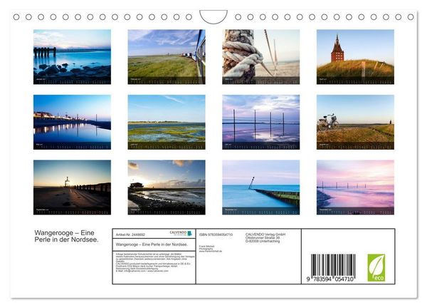 Produktbild: Wangerooge &ndash; Eine Perle in der Nordsee. (Wandkalender 2027 DIN A4 quer), CALVENDO Monatskalender