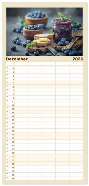 Produktbild: Familienplaner 2026 - Ein Jahr im Paradies der Konfit&uuml;ren mit 5 Spalten (Wandkalender, 21 x 45 cm) CALVENDO