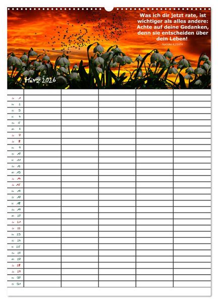 Produktbild: ein Planer mit biblischer Weisheit aus den Spr&uuml;chen Salomos (Wandkalender 2026 DIN A2 hoch), CALVENDO Monatskalender