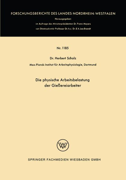 Produktbild: Die physische Arbeitsbelastung der Gie&szlig;ereiarbeiter