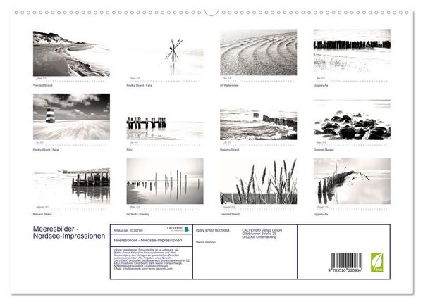 Produktbild: Meeresbilder - Nordsee-Impressionen (hochwertiger Premium Wandkalender 2026 DIN A2 quer), Kunstdruck in Hochglanz