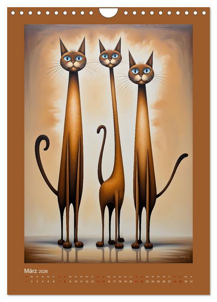 Produktbild: Buntes Katzenvolk (Wandkalender 2026 DIN A4 hoch), CALVENDO Monatskalender