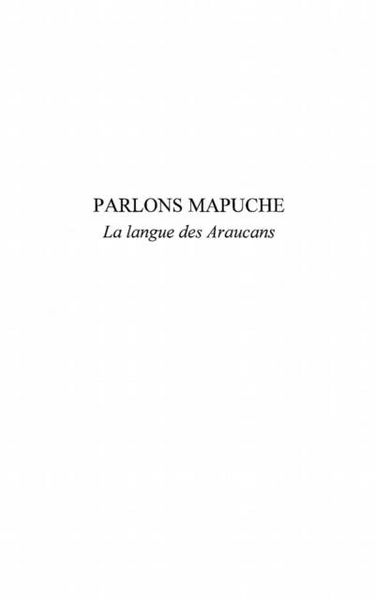 Produktbild: Parlons mapuche: la langue desaraucans