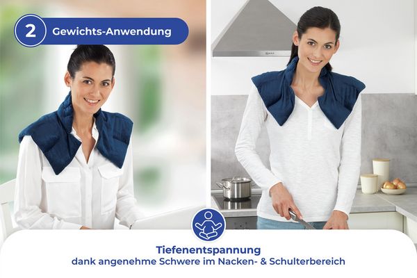 Produktbild: Beschwertes Schulterkissen Warm & Kalt, Nacken- & Schulterauflage mit W&auml;rme- und K&auml;lte-Effekt
