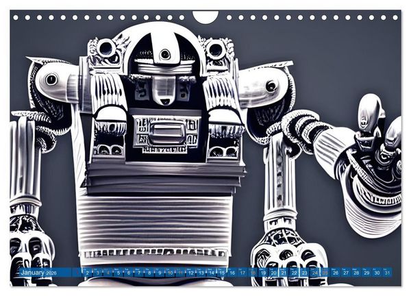 Produktbild: Robots (Wall Calendar 2026 DIN A4 landscape), CALVENDO 12 Month Wall Calendar
