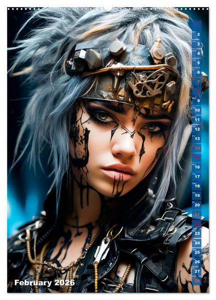 Produktbild: ROCK LADIES Cyber, goth, punk and more (Wall Calendar 2026 DIN A2 portrait), CALVENDO 12 Month Wall Calendar