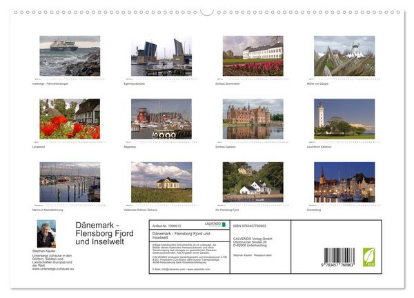 Produktbild: D&auml;nemark - Flensborg Fjord und Inselwelt (hochwertiger Premium Wandkalender 2026 DIN A2 quer), Kunstdruck in Hochglanz