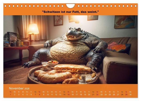 Produktbild: Der tierisch lustige Abnehmkalender (Wandkalender 2026 DIN A4 quer), CALVENDO Monatskalender