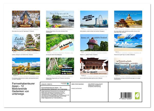 Produktbild: Fernwehabenteurer Asien - 12 Motivierende Gedanken von unterwegs (Wandkalender 2026 DIN A3 quer), CALVENDO Monatskalender