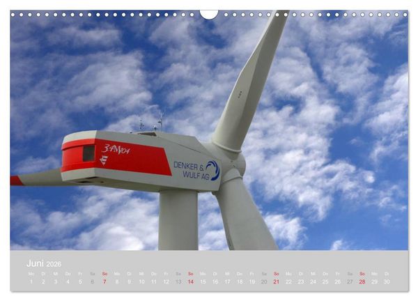 Produktbild: Windkraftanlagen aus der Luft fotografiert (Wandkalender 2026 DIN A3 quer), CALVENDO Monatskalender