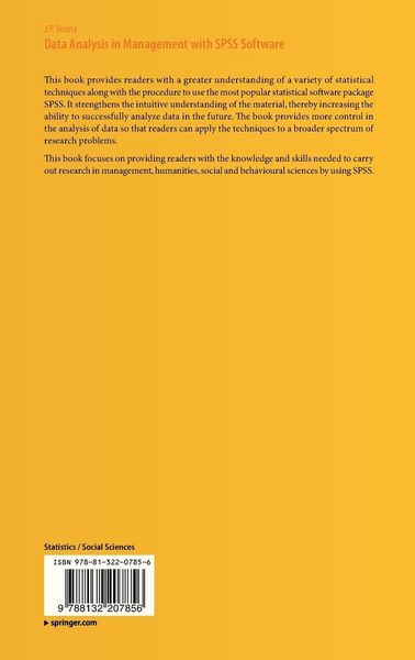 Produktbild: Data Analysis in Management with SPSS Software