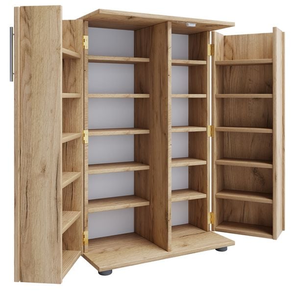 Holz Schrank CD DVD Regal abschließbar Engalo XL