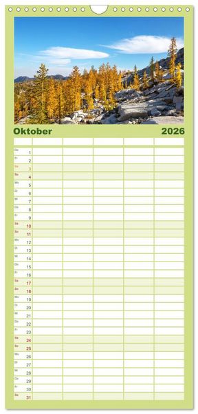 Produktbild: Familienplaner 2026 - Eine Reise durch die W&auml;lder dieser Welt mit 5 Spalten (Wandkalender, 21 x 45 cm) CALVENDO