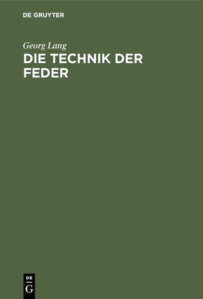 Produktbild: Die Technik der Feder
