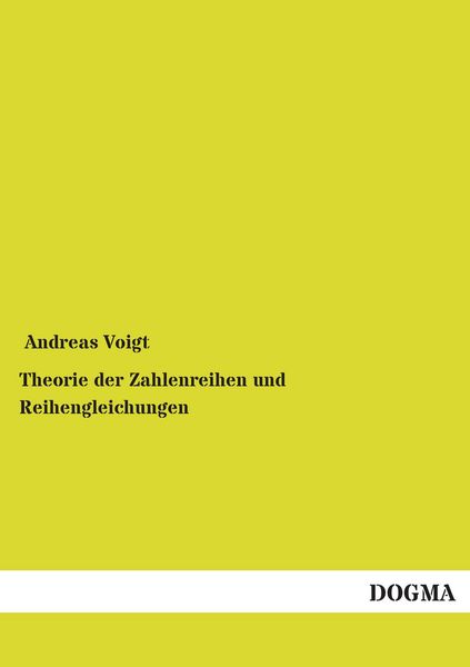 Produktbild: Theorie der Zahlenreihen und Reihengleichungen