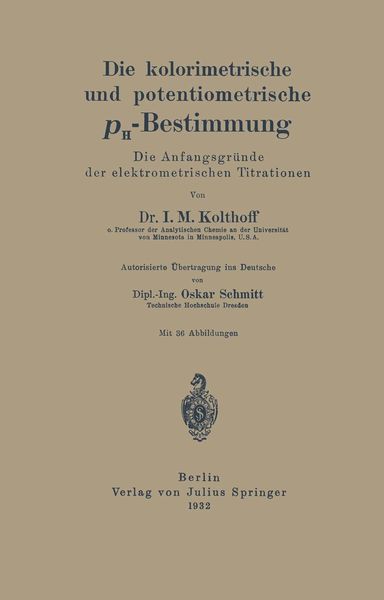 Produktbild: Die kolorimetrische und potentiometrische pH-Bestimmung