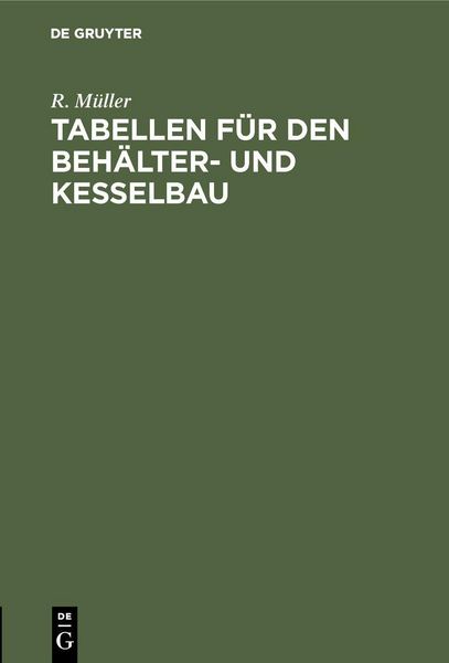Produktbild: Tabellen f&uuml;r den Beh&auml;lter- und Kesselbau