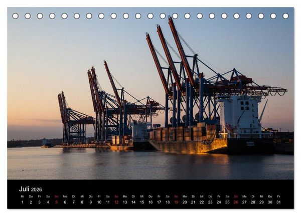 Produktbild: Hafen Hamburg (Tischkalender 2026 DIN A5 quer), CALVENDO Monatskalender