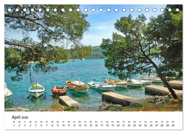 Produktbild: Farbenfrohe Boote in kristallklarem Wasser (Tischkalender 2026 DIN A5 quer), CALVENDO Monatskalender