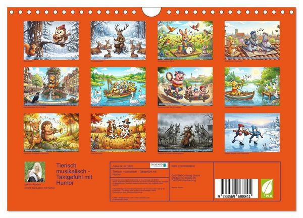 Produktbild: Tierisch musikalisch - Taktgef&uuml;hl mit Humor (Wandkalender 2027 DIN A4 quer), CALVENDO Monatskalender