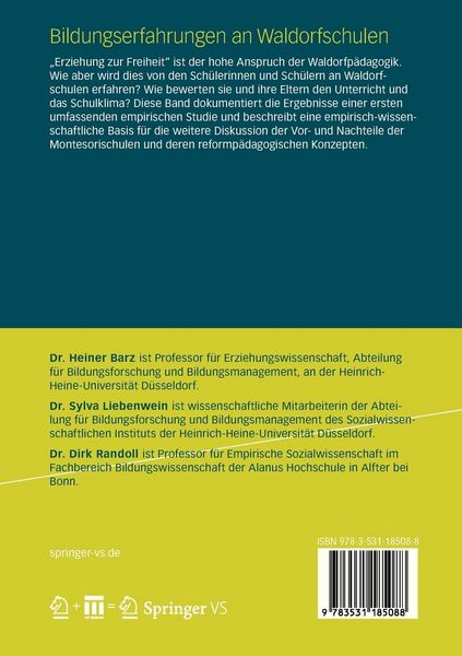 Produktbild: Bildungserfahrungen an Waldorfschulen