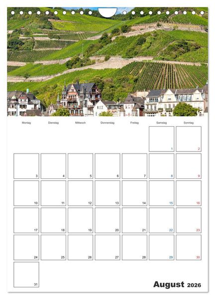 Produktbild: Rheingau Terminplaner (Wandkalender 2026 DIN A4 hoch), CALVENDO Monatskalender