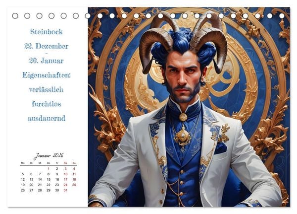 Produktbild: Stellarische M&auml;nnlichkeit (Tischkalender 2026 DIN A5 quer), CALVENDO Monatskalender