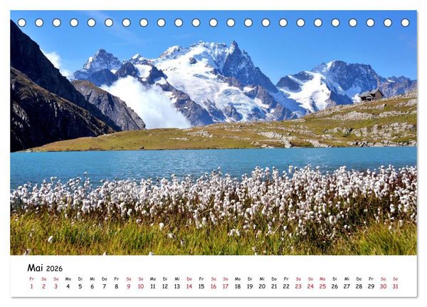 Produktbild: Franz&ouml;sische Alpen - Route des Grandes Alpes (Tischkalender 2026 DIN A5 quer), CALVENDO Monatskalender