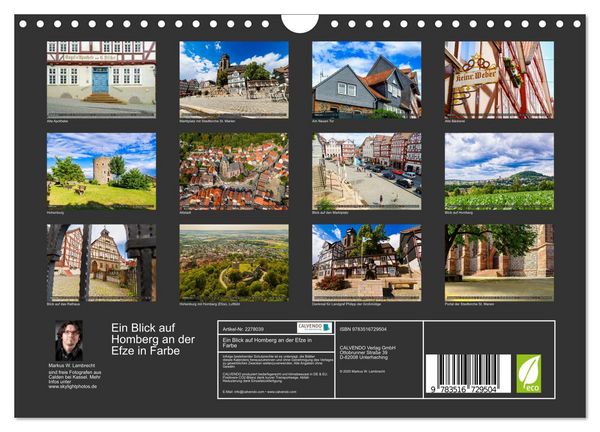 Produktbild: Ein Blick auf Homberg an der Efze in Farbe (Wandkalender 2026 DIN A4 quer), CALVENDO Monatskalender
