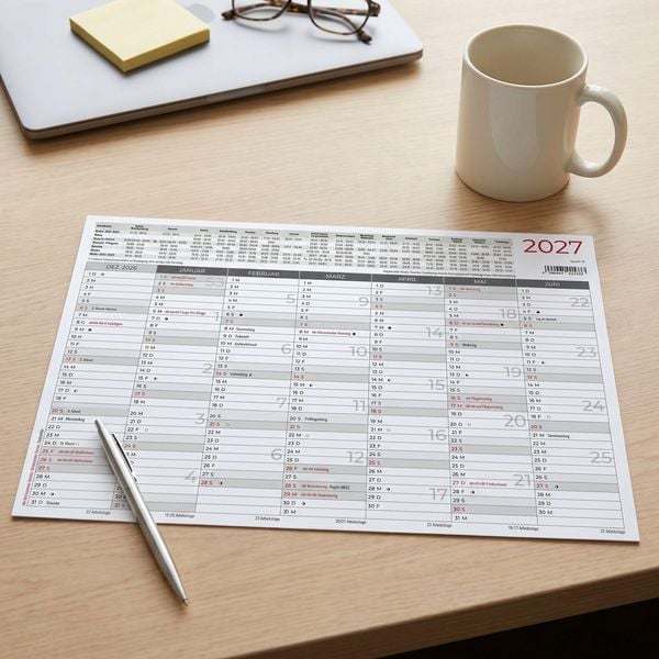 Produktbild: Tafelkalender A4 Hardcover beidseitig 2027