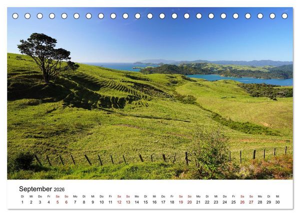 Produktbild: Neuseeland - Regionen Waikato und Bay of Plenty (Tischkalender 2026 DIN A5 quer), CALVENDO Monatskalender