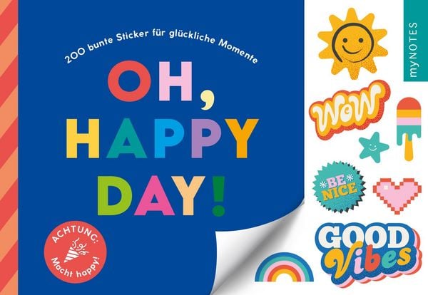 Produktbild: myNOTES Papeterie: Stickerheft Oh, happy day!